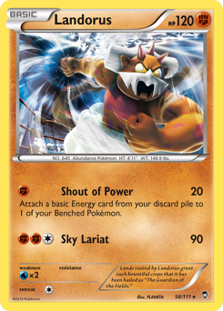 Landorus, Furious Fists #58, Pokémon TCG card