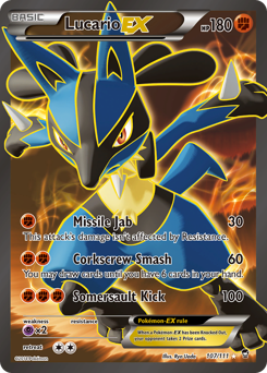 Lucario-EX, Furious Fists #107, Pokémon TCG card