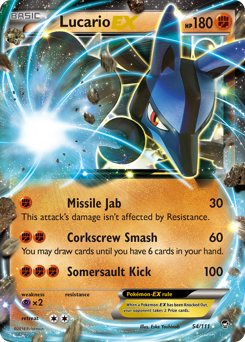 Lucario-EX, Furious Fists #54, Pokémon TCG card
