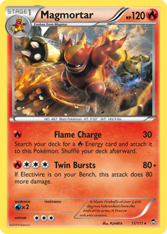 Magmortar, Furious Fists #11, Pokémon TCG card
