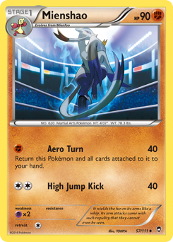 Mienshao, Furious Fists #57, Pokémon TCG card