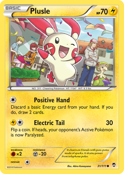 Plusle, Furious Fists #31, Pokémon TCG card