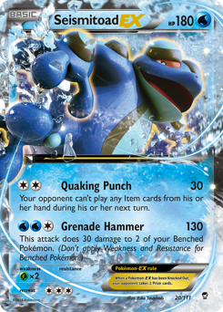 Seismitoad-EX, Furious Fists #20, Pokémon TCG card