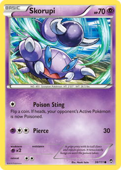 Skorupi, Furious Fists #38, Pokémon TCG card