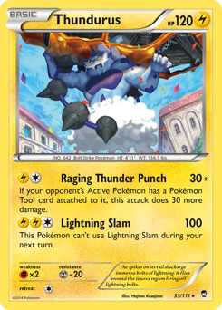 Thundurus, Furious Fists #33, Pokémon TCG card