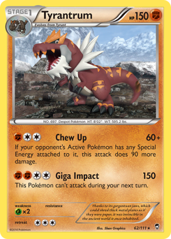 Tyrantrum, Furious Fists #62, Pokémon TCG card