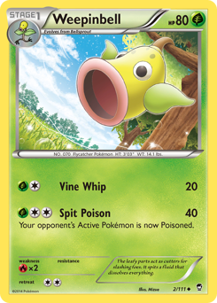 Weepinbell, Furious Fists #2, Pokémon TCG card