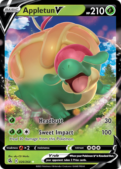 Appletun V, Fusion Strike #26, Pokémon TCG card