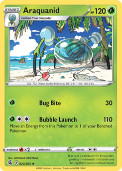 Araquanid, Fusion Strike #20, Pokémon TCG card