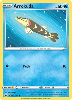 Arrokuda, Fusion Strike #82, Pokémon TCG card