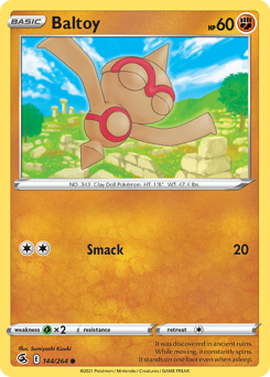 Baltoy, Fusion Strike #144, Pokémon TCG card