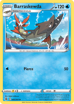 Barraskewda, Fusion Strike #83, Pokémon TCG card