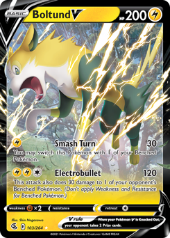 Boltund V, Fusion Strike #103, Pokémon TCG card