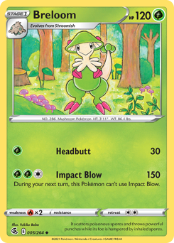 Breloom, Fusion Strike #5, Pokémon TCG card