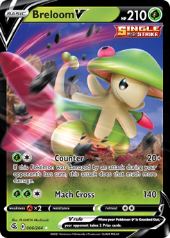 Breloom V, Fusion Strike #6, Pokémon TCG card