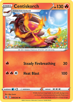 Centiskorch, Fusion Strike #49, Pokémon TCG card