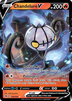 Chandelure V, Fusion Strike #39, Pokémon TCG card