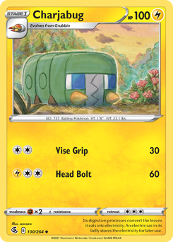 Charjabug, Fusion Strike #100, Pokémon TCG card