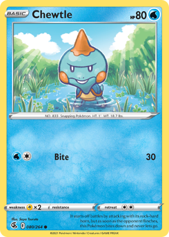 Chewtle, Fusion Strike #80, Pokémon TCG card