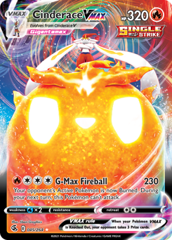 Cinderace VMAX, Fusion Strike #45, Pokémon TCG card