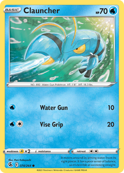 Clauncher, Fusion Strike #74, Pokémon TCG card