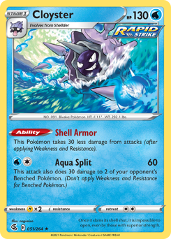 Cloyster, Fusion Strike #51, Pokémon TCG card