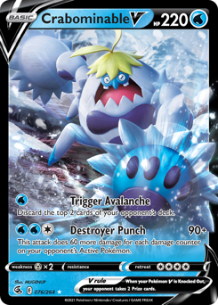 Crabominable V, Fusion Strike #76, Pokémon TCG card