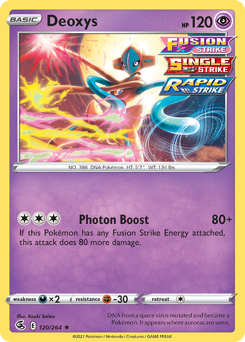 Deoxys, Fusion Strike #120, Pokémon TCG card