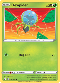 Dewpider, Fusion Strike #19, Pokémon TCG card