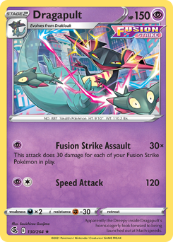 Dragapult, Fusion Strike #130, Pokémon TCG card