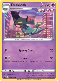 Drakloak, Fusion Strike #129, Pokémon TCG card