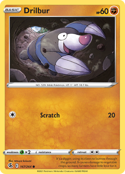 Drilbur, Fusion Strike #147, Pokémon TCG card