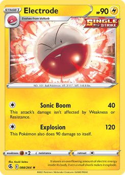 Electrode, Fusion Strike #88, Pokémon TCG card
