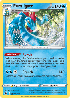 Feraligatr, Fusion Strike #57, Pokémon TCG card