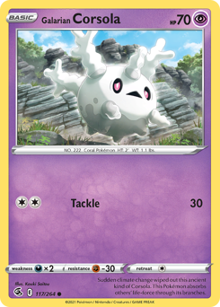 Galarian Corsola, Fusion Strike #117, Pokémon TCG card