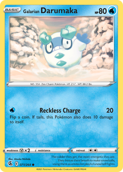 Galarian Darumaka, Fusion Strike #71, Pokémon TCG card