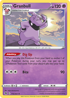 Granbull, Fusion Strike #116, Pokémon TCG card