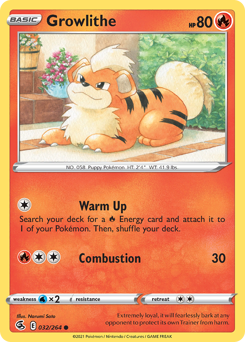 Growlithe, Fusion Strike #32, Pokémon TCG card