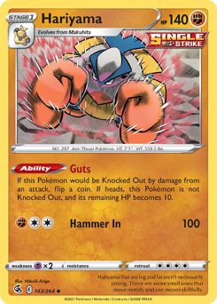 Hariyama, Fusion Strike #143, Pokémon TCG card