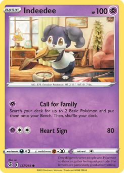 Indeedee, Fusion Strike #127, Pokémon TCG card