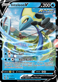 Inteleon V, Fusion Strike #78, Pokémon TCG card