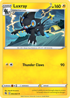 Luxray, Fusion Strike #93, Pokémon TCG card