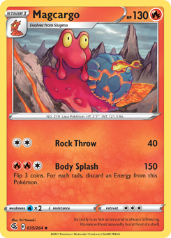 Magcargo, Fusion Strike #35, Pokémon TCG card