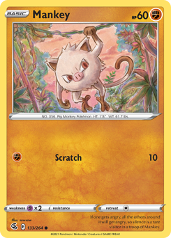 Mankey, Fusion Strike #133, Pokémon TCG card