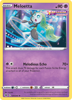 Meloetta, Fusion Strike #124, Pokémon TCG card