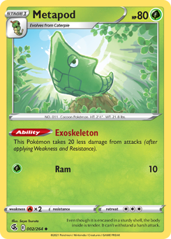 Metapod, Fusion Strike #2, Pokémon TCG card