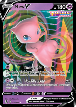 Mew V, Fusion Strike #113, Pokémon TCG card