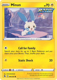 Minun, Fusion Strike #90, Pokémon TCG card