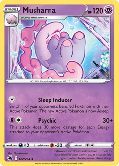 Musharna, Fusion Strike #122, Pokémon TCG card