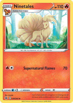 Ninetales, Fusion Strike #30, Pokémon TCG card